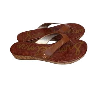 Sam Edelman Tanya flip flops 7.5 tan brown